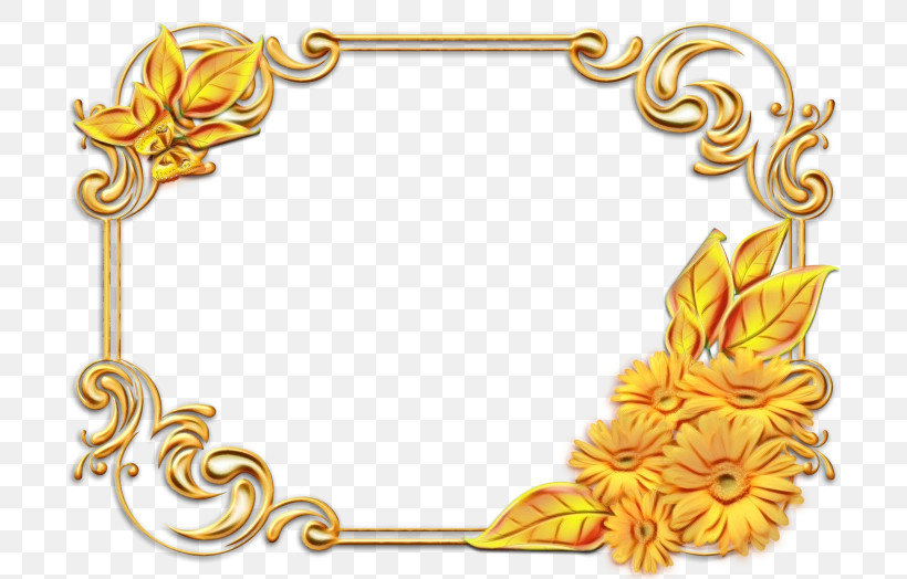 Picture Frame, PNG, 700x524px, Watercolor, Drawing, Floral Design, Flower, Gold Download Free