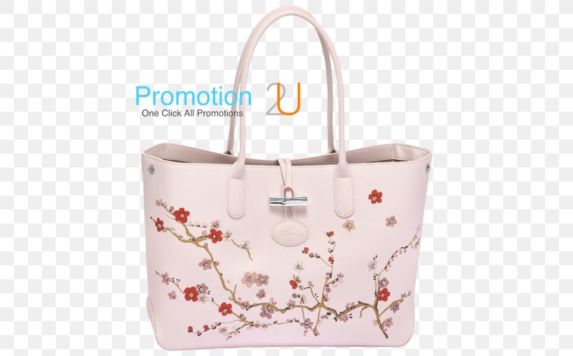Tote Bag Longchamp Handbag Leather, PNG, 510x510px, Tote Bag, Bag, Brand, Cherry Blossom, Clothing Download Free