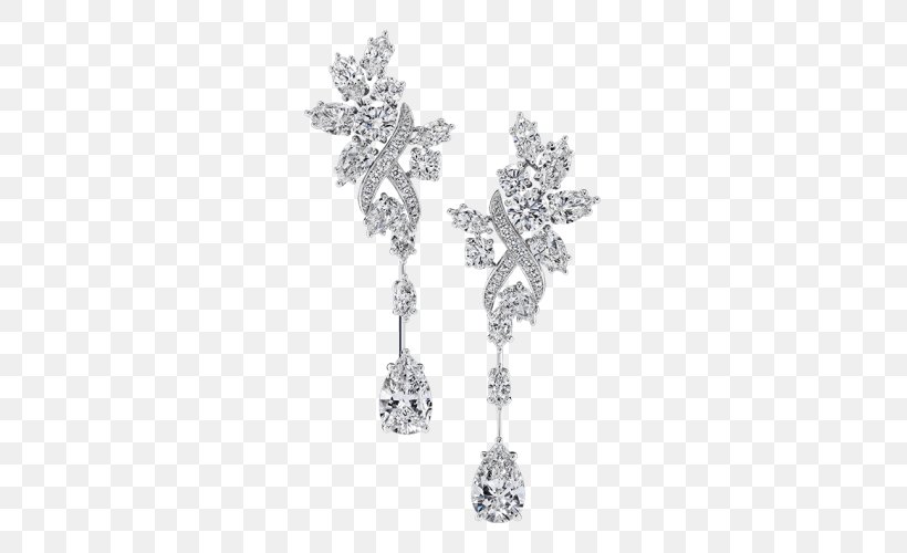 Earring Harry Winston, Inc. Jewellery Dominion Diamond Mines, PNG, 760x500px, Earring, Black And White, Body Jewelry, Bracelet, Brilliant Download Free