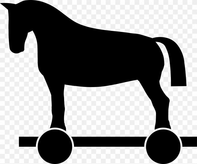 Trojan Horse Clip Art, PNG, 2400x1997px, Trojan Horse, Black, Black And White, Bridle, Computer Virus Download Free