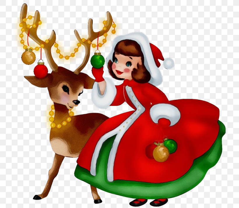 Christmas Elf, PNG, 747x715px, Watercolor, Christmas, Christmas Elf, Christmas Eve, Deer Download Free