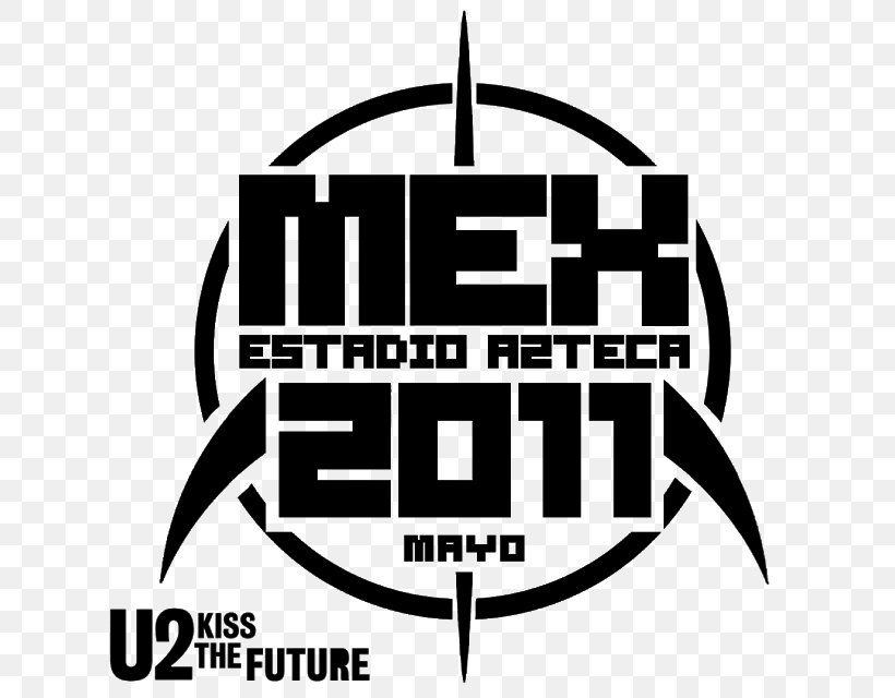 U2 360° Tour Estadio Azteca Logo Three, PNG, 640x640px, 2011, Logo, Black And White, Bleacher, Brand Download Free