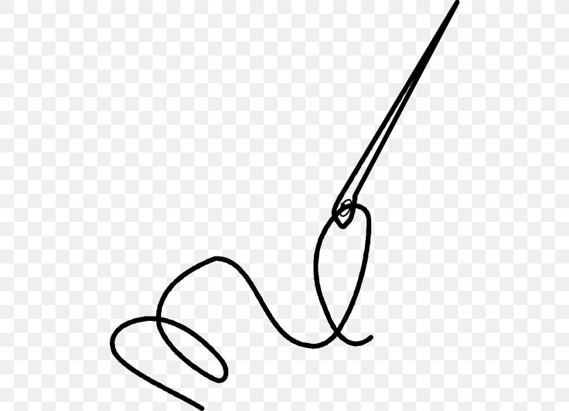 Hand-Sewing Needles Thread Clip Art, PNG, 504x593px, Handsewing Needles, Area, Beak, Black, Black And White Download Free