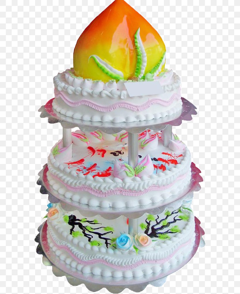 Milk Longevity Peach Birthday Cake Bakery Dobos Torte, PNG, 586x1004px, Milk, Bakery, Birthday Cake, Butter, Buttercream Download Free