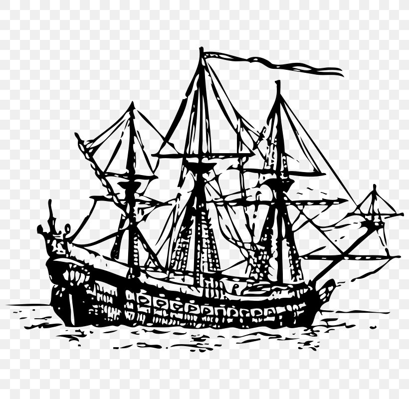 Sailing Ship Carrack Clip Art, PNG, 800x800px, Ship, Artwork, Baltimore Clipper, Barque, Barquentine Download Free