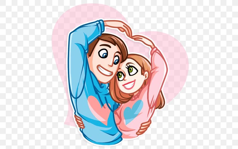 Telegram Sticker Love Couple Romance, PNG, 512x512px, Watercolor, Cartoon, Flower, Frame, Heart Download Free