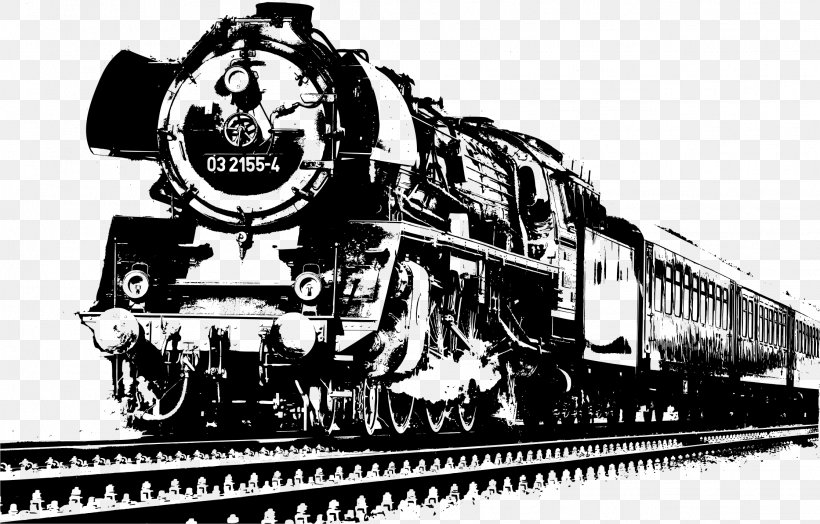 Train Rail Transport Passenger Car Steam Locomotive, PNG, 2234x1428px, Train, Black And White, Diesel Locomotive, Electric Locomotive, Locomotive Download Free