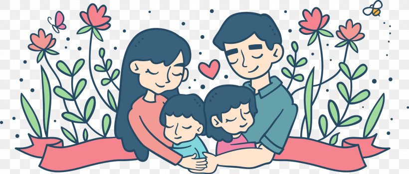 Family Day International Day Of Families Illustration, PNG, 1822x779px, Watercolor, Cartoon, Flower, Frame, Heart Download Free
