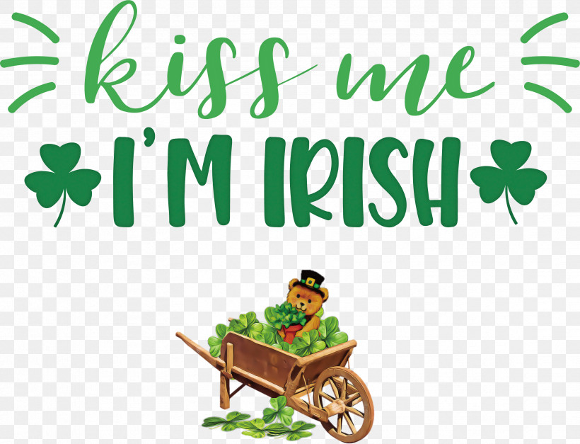Kiss Me Irish Patricks Day, PNG, 3322x2541px, Kiss Me, Behavior, Cartoon, Flower, Green Download Free