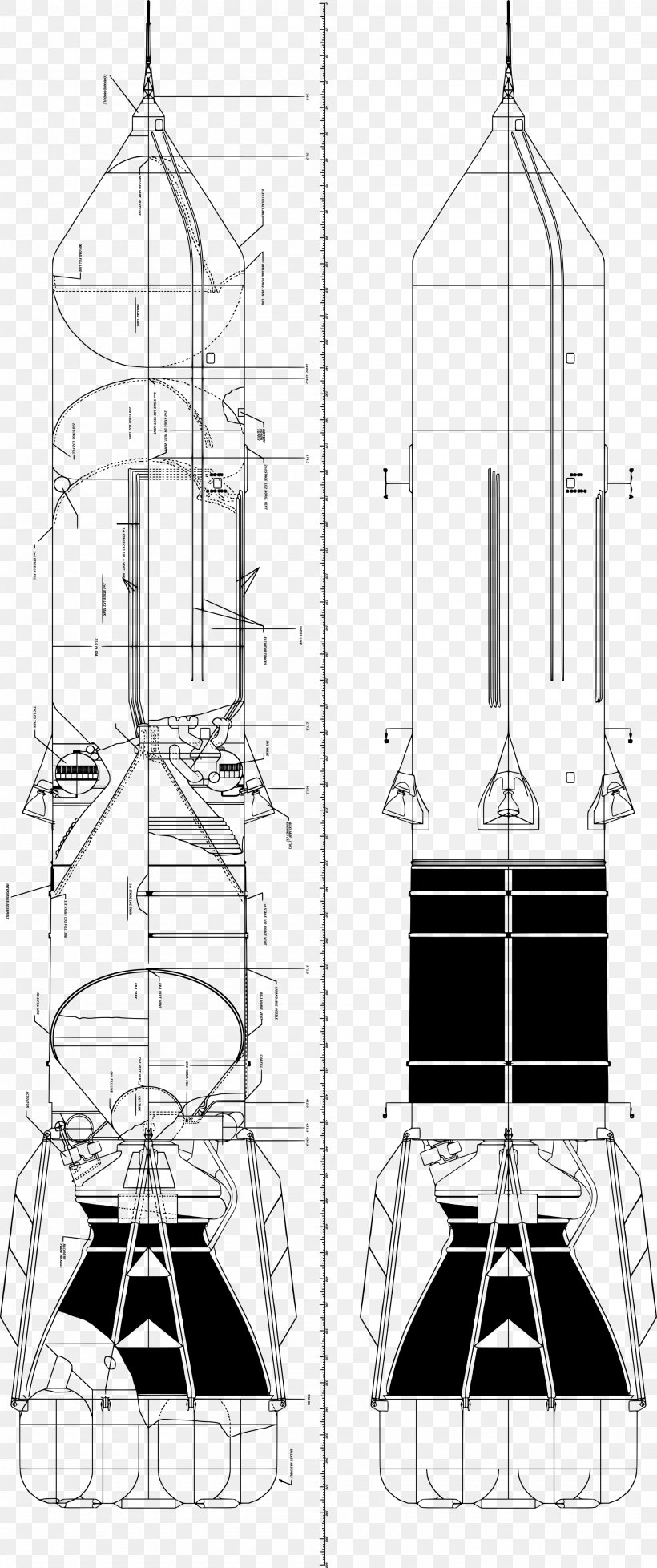 Sea Dragon Rocket Engine Launch Vehicle Pressure-fed Engine, PNG, 2000x4773px, Sea Dragon, Aquarius, Artwork, Black And White, Diagram Download Free