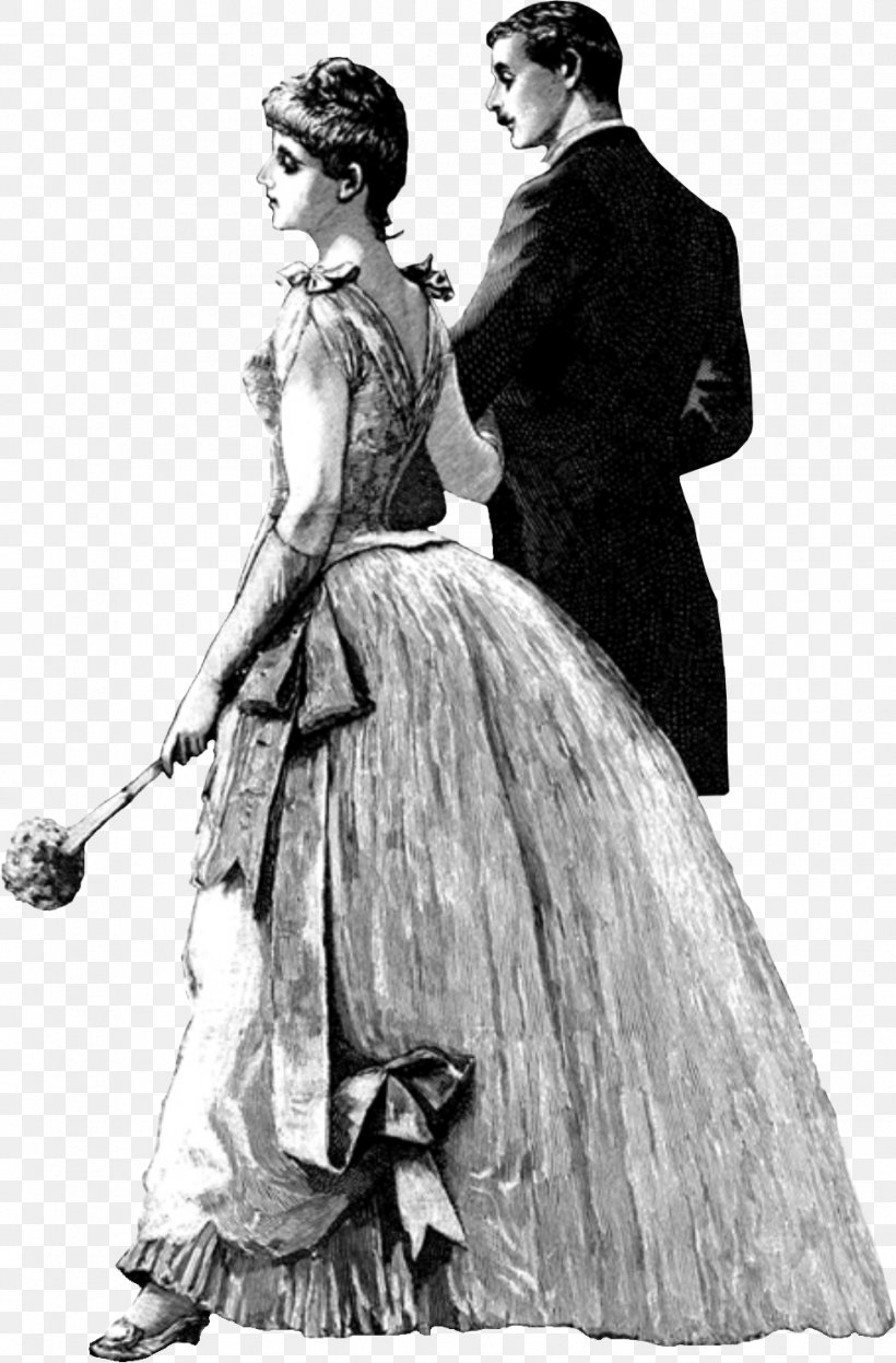 Banning House Victorian Era Wedding Invitation Victorian Fashion Couple, PNG, 978x1488px, Banning House, Black And White, Cakewalk, Clothing, Costume Download Free