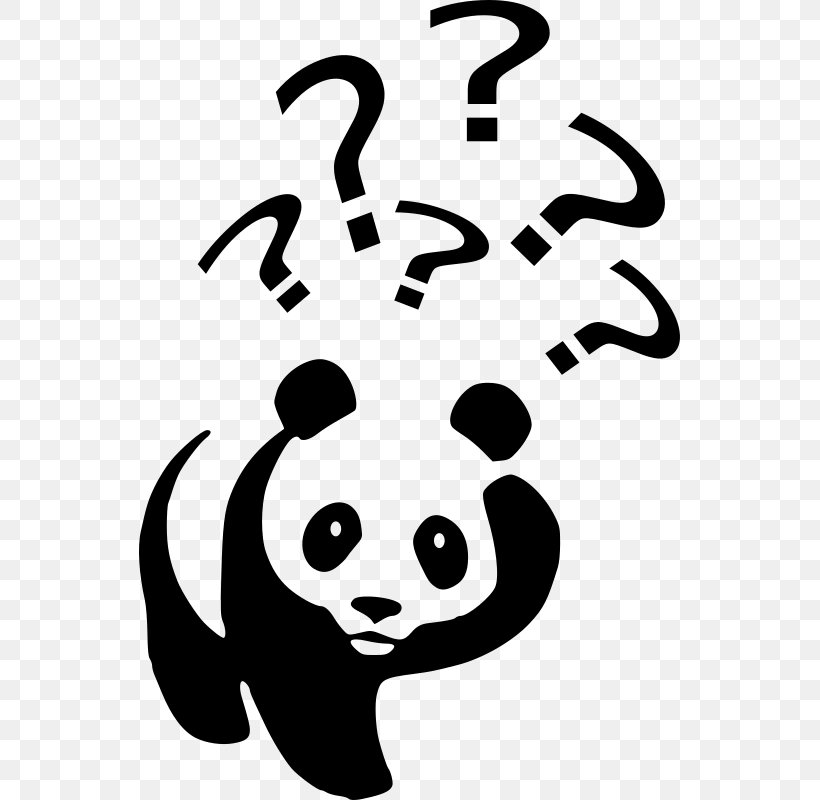 Giant Panda Question Mark Clip Art, PNG, 541x800px, Giant Panda, Artwork, Black, Black And White, Face Download Free
