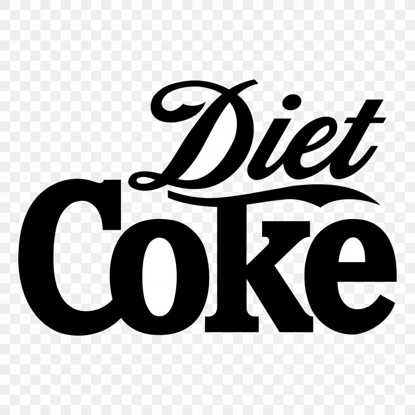 Diet Coke Coca-Cola Logo Brand, PNG, 2400x2400px, Diet Coke, Area, Black And White, Brand, Cocacola Download Free