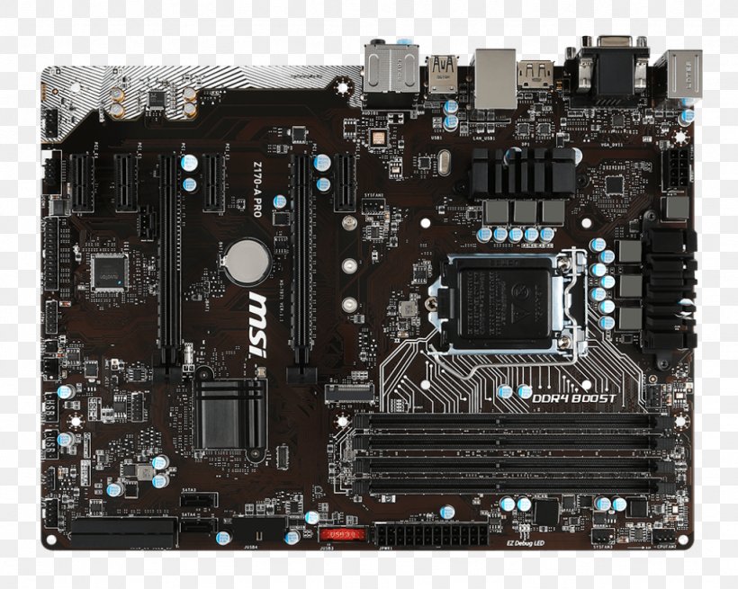 Intel LGA 1151 Motherboard ATX MSI Z170-A Pro, PNG, 1024x819px, Intel, Atx, Computer, Computer Component, Computer Hardware Download Free