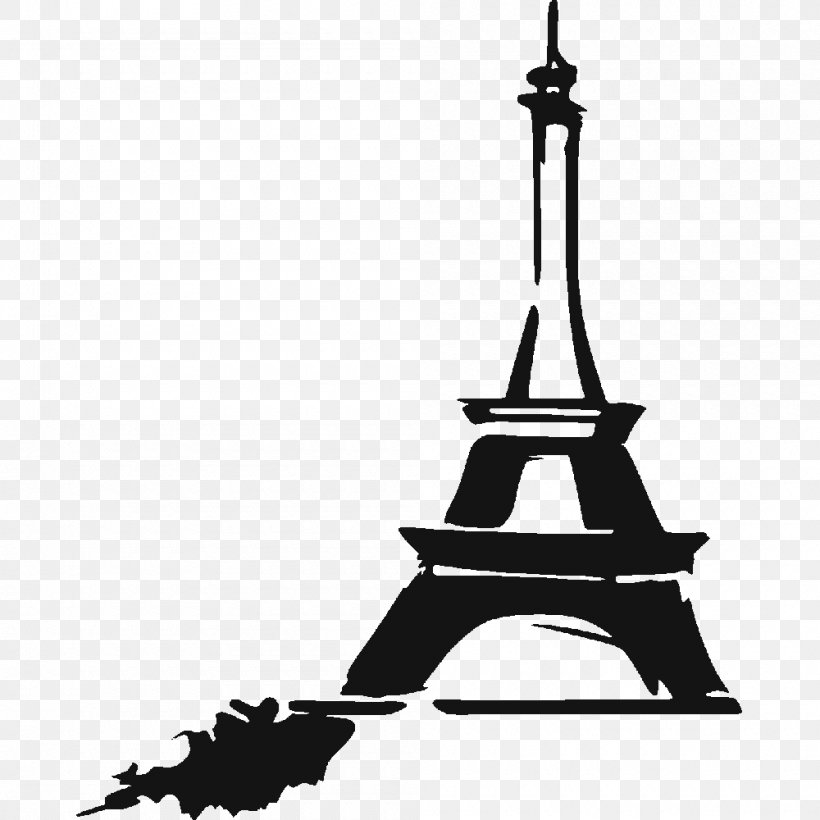 Eiffel Tower Drawing Silhouette Clip Art, PNG, 1000x1000px, Eiffel Tower, Black, Black And White, Drawing, France Download Free