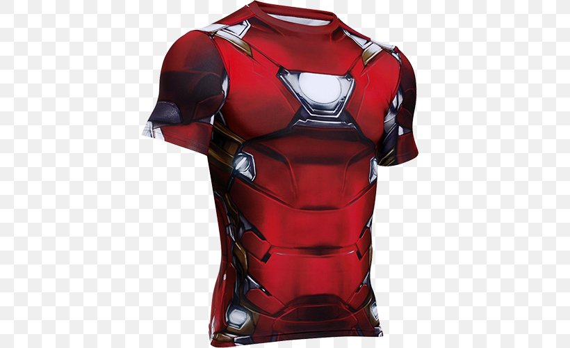 Iron Man T-shirt Captain America Under Armour, PNG, 500x500px, Iron Man, Alter Ego, Breastplate, Captain America, Clothing Download Free