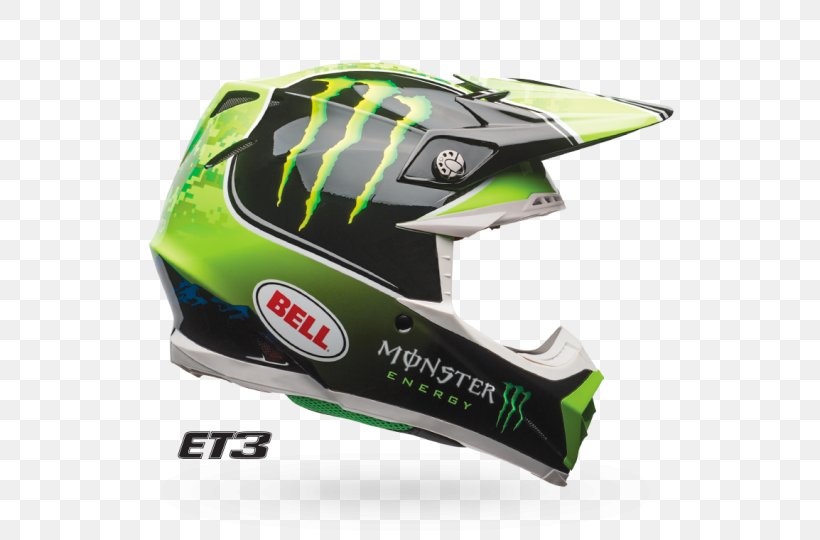 Motorcycle Helmets Monster Energy Motocross Bell Sports, PNG, 540x540px, Motorcycle Helmets, Bell Sports, Bicycle Clothing, Bicycle Helmet, Bicycles Equipment And Supplies Download Free