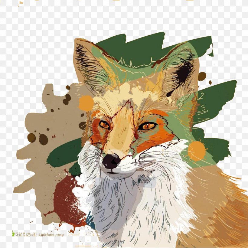 Watercolor Painting Fox Illustration, PNG, 1024x1024px, Watercolor Painting, Carnivoran, Cartoon, Color, Dog Like Mammal Download Free
