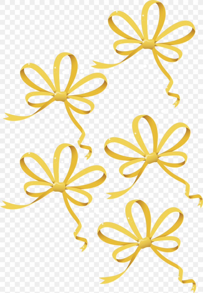 Golden Flower Ribbon, PNG, 1860x2689px, Ribbon, Area, Black And White, Clip Art, Color Download Free