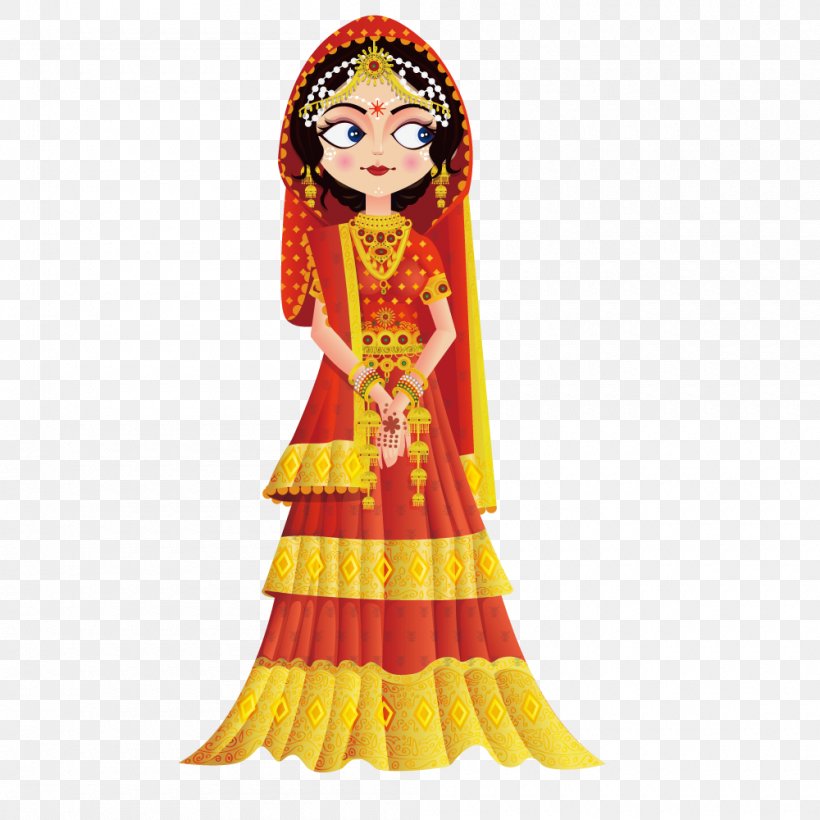 Weddings In India Wedding Invitation Bride Clip Art, PNG, 1000x1000px, India, Baraat, Bride, Bridegroom, Costume Download Free