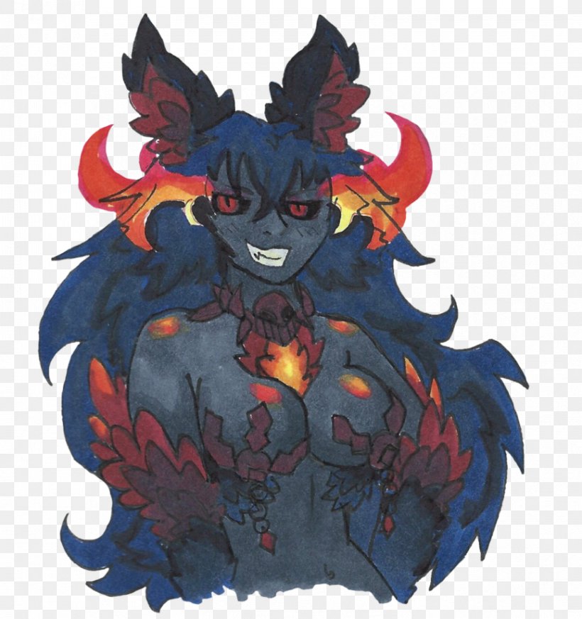 Demon Hellhound Legendary Creature Monster Musume, PNG, 866x922px, Watercolor, Cartoon, Flower, Frame, Heart Download Free