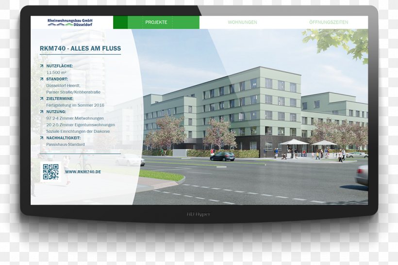 Düsseldorf-Heerdt Apartment Rheinwohnungsbau GmbH Pariser Straße Rhine, PNG, 1080x721px, Apartment, Brand, Computer Monitor, Computer Monitors, Display Advertising Download Free