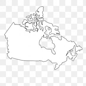 Black And White Lines Canada Map - Flag Of Canada Map Black And White PNG