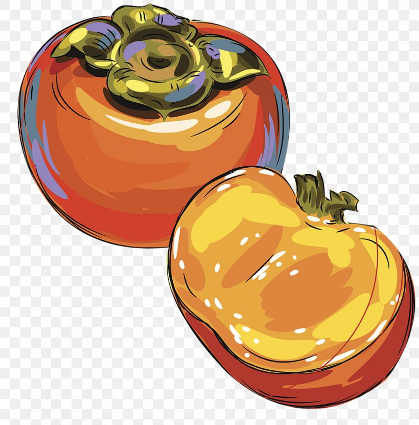 Japanese Persimmon Drawing Illustration, PNG, 1010x1024px, Japanese Persimmon, Animation, Apple, Black Sapote, Cartoon Download Free