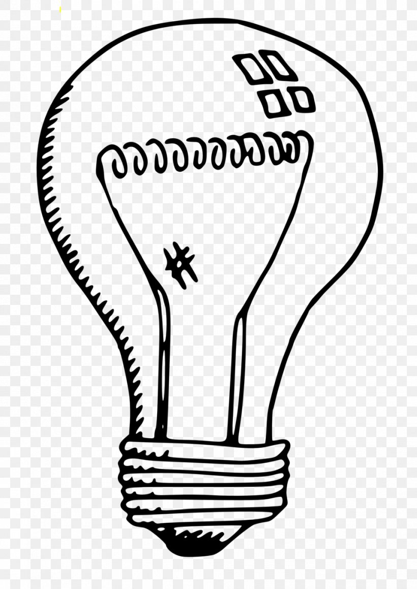 Incandescent Light Bulb Lamp Clip Art, PNG, 958x1355px, Light, Area, Artwork, Black, Black And White Download Free