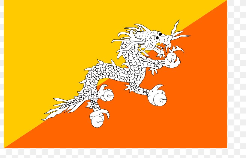 Flag Of Bhutan Flag Of Afghanistan Flags Of The World, PNG, 794x529px, Flag Of Bhutan, Art, Bhutan, Cartoon, Dragon Download Free