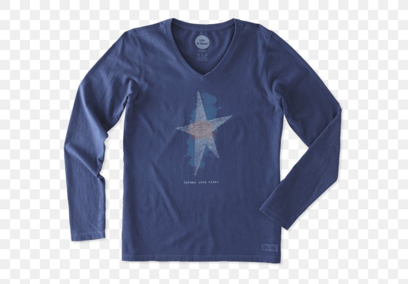 Long-sleeved T-shirt Long-sleeved T-shirt Sweater, PNG, 570x570px, Sleeve, Active Shirt, Blue, Bluza, Cobalt Blue Download Free