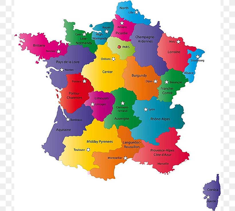 France Regions Map With Cities Regions Of France Mapa Polityczna City Map, Png, 720X736Px, France, Atlas,  City, City Map, Google Maps