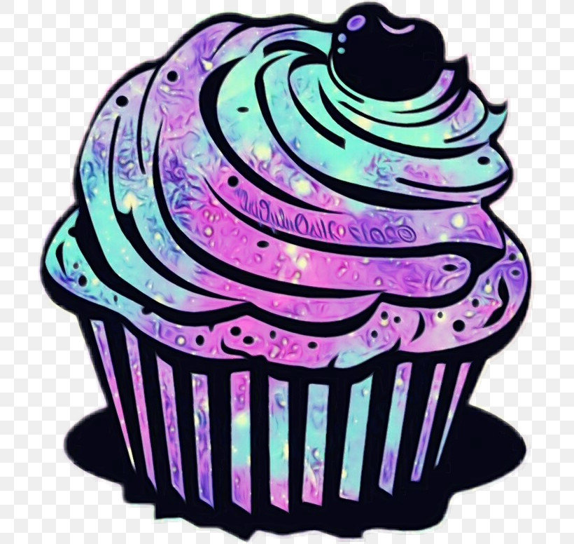 Cupcake Line Art Muffin Cake Icing, PNG, 711x776px, Watercolor, Baking, Cake, Cartoon, Cupcake Download Free