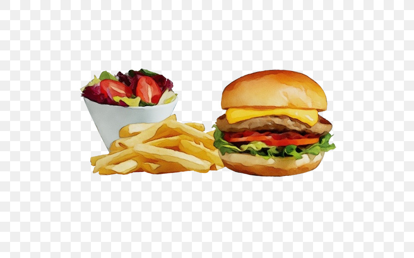 French Fries, PNG, 512x512px, Watercolor, Breakfast Sandwich, Buffalo Burger, Bun, Cheeseburger Download Free