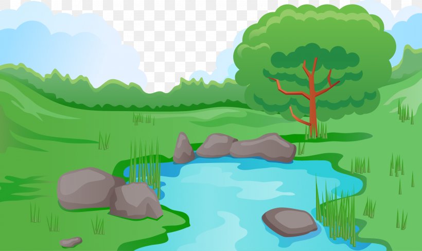 Pond Royalty-free Stock Photography Illustration, PNG, 2830x1686px, Pond, Art, Biome, Cartoon, Drawing Download Free