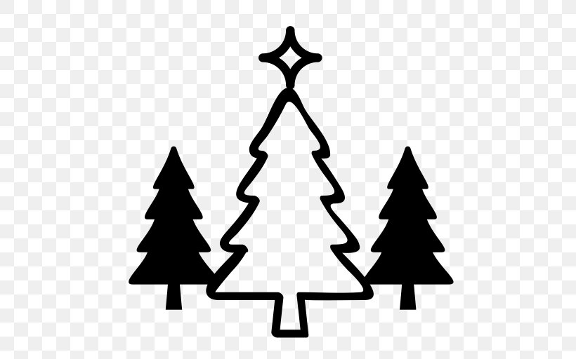 Christmas Tree Clip Art, PNG, 512x512px, Christmas Tree, Black And White, Christmas, Christmas Decoration, Christmas Gift Download Free