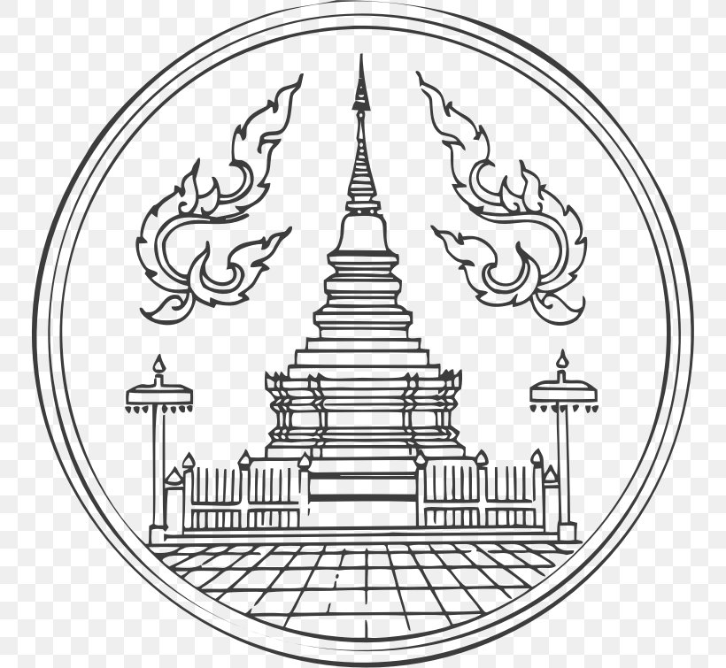 Lamphun Province Chiang Mai Clip Art Thai Language, PNG, 749x755px, Lamphun, Area, Artwork, Black And White, Chiang Mai Download Free