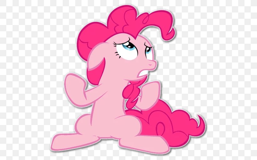 Pony Pinkie Pie Telegram Horse Sticker, PNG, 512x512px, Watercolor, Cartoon, Flower, Frame, Heart Download Free