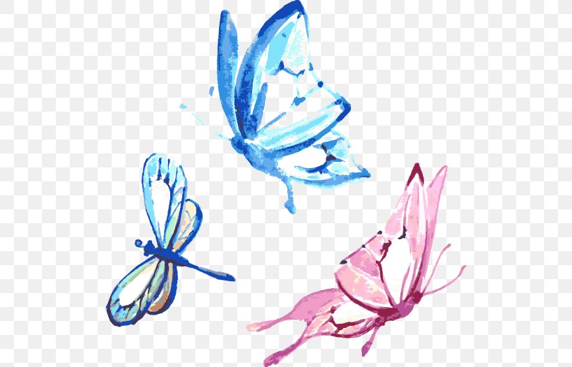 Watercolor Painting Graphic Design, PNG, 518x526px, Watercolor Painting, Artwork, Butterfly, Canvas, Ezbuy Download Free
