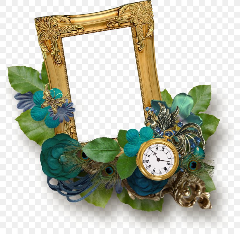Picture Frames Flower Clip Art, PNG, 799x800px, Picture Frames, Clock, Daffodil, Depositfiles, Feather Download Free