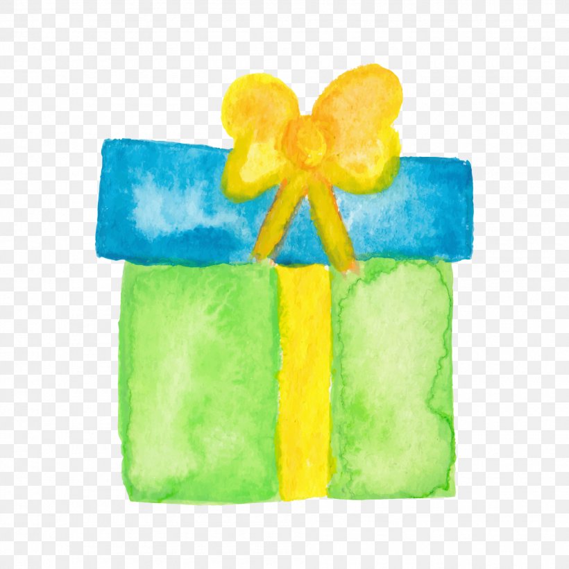 Watercolor Gift Box, PNG, 1890x1890px, Watercolor Painting, Gift, Green, Ribbon, Symbol Download Free
