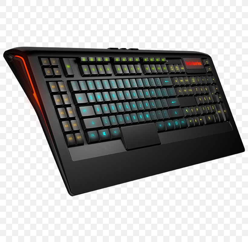 Computer Keyboard Gaming Keypad SteelSeries Apex 150 USB Membrane Keyboard, PNG, 800x800px, Computer Keyboard, Apex M500 Keyboard Adaptercable, Black, Computer Component, Electronic Device Download Free