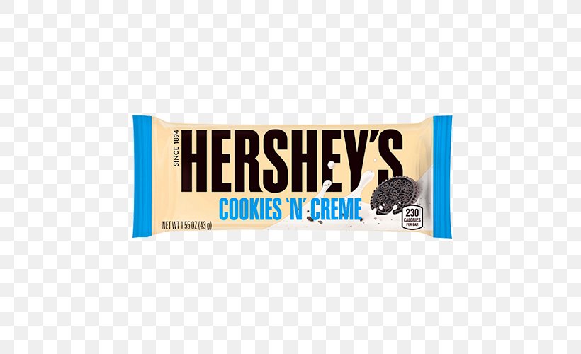 Chocolate Bar Hershey Bar White Chocolate Hershey's Cookies 'n' Creme Cookies And Cream, PNG, 500x500px, Chocolate Bar, Biscuit, Biscuits, Brand, Cake Download Free