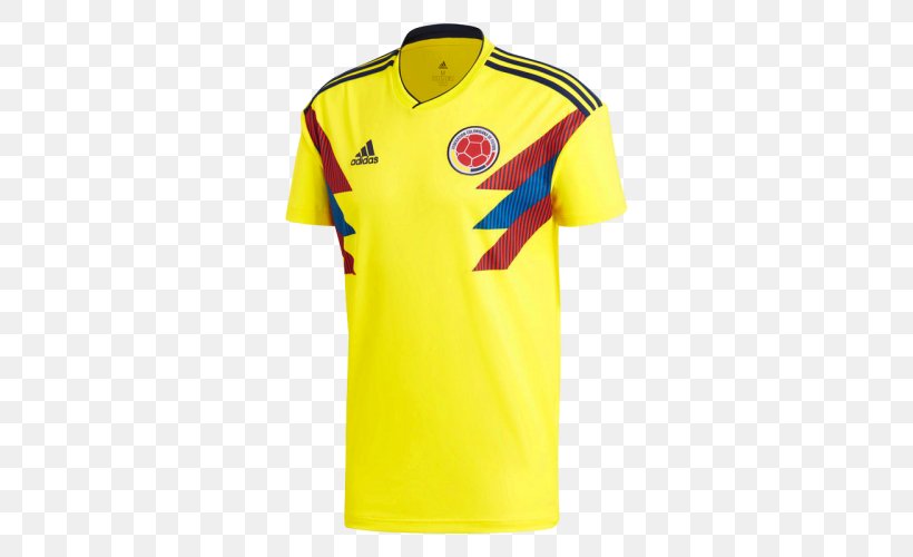 2018 FIFA World Cup Colombia National Football Team T-shirt Jersey Adidas, PNG, 500x500px, 2018, 2018 Fifa World Cup, Active Shirt, Adidas, Clothing Download Free