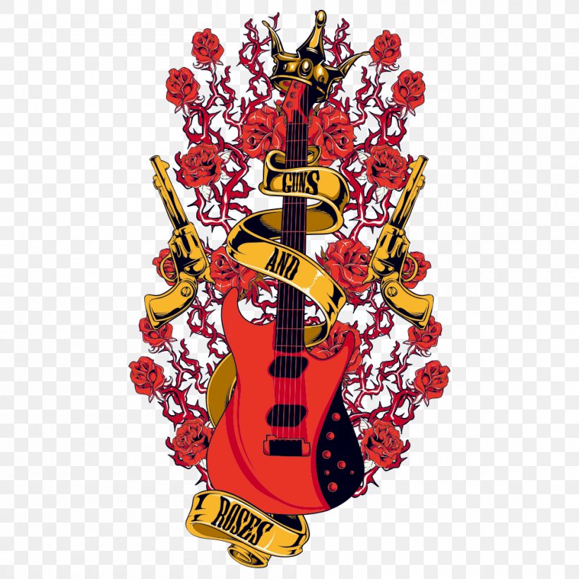 Guitar Illustration, PNG, 1000x1000px, Watercolor, Cartoon, Flower, Frame, Heart Download Free