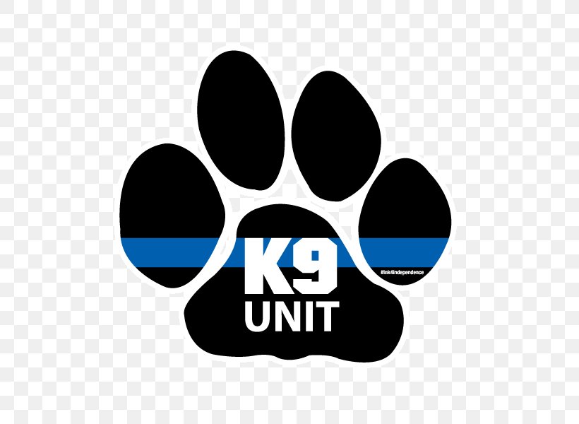 Police Dog Paw Thin Blue Line, PNG, 600x600px, Dog, Brand, Decal, Eyewear, Logo Download Free