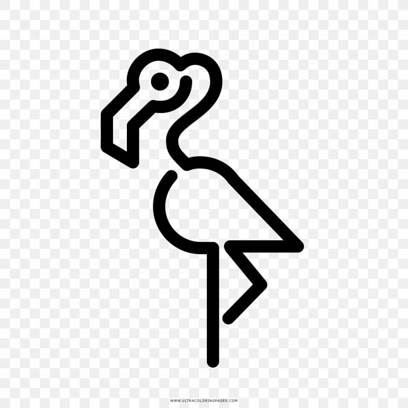 Flamingos Drawing Coloring Book Beak Painting, PNG, 1000x1000px, Flamingos, Area, Beak, Bird, Black And White Download Free