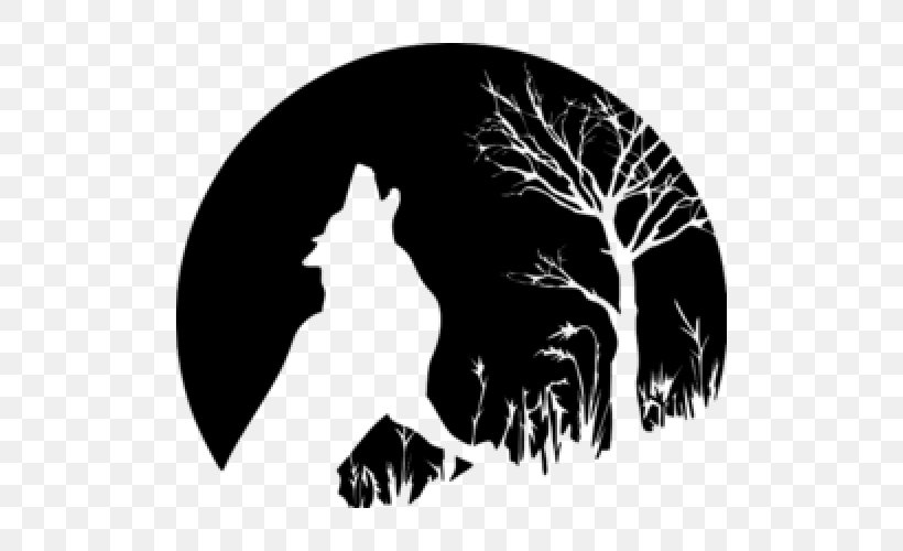 Gray Wolf Carnivora Sticker Decal Виниловая интерьерная наклейка, PNG, 500x500px, Gray Wolf, Art, Black, Black And White, Car Download Free