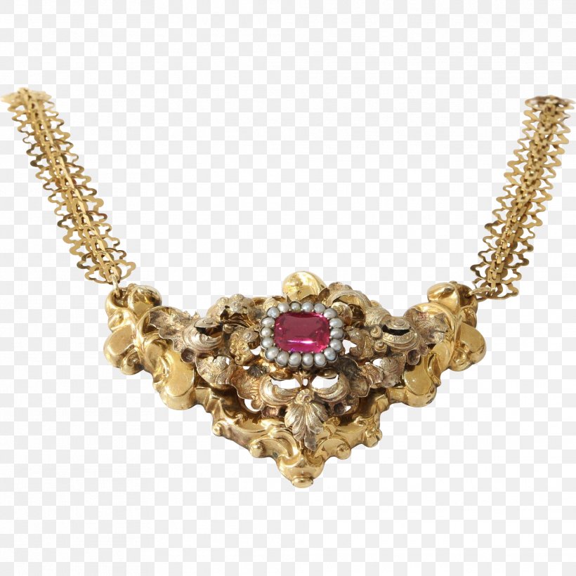 Necklace Pendant Ruby Sapphire Pearl, PNG, 1974x1974px, Necklace, Antique, Chain, Colored Gold, Diamond Download Free