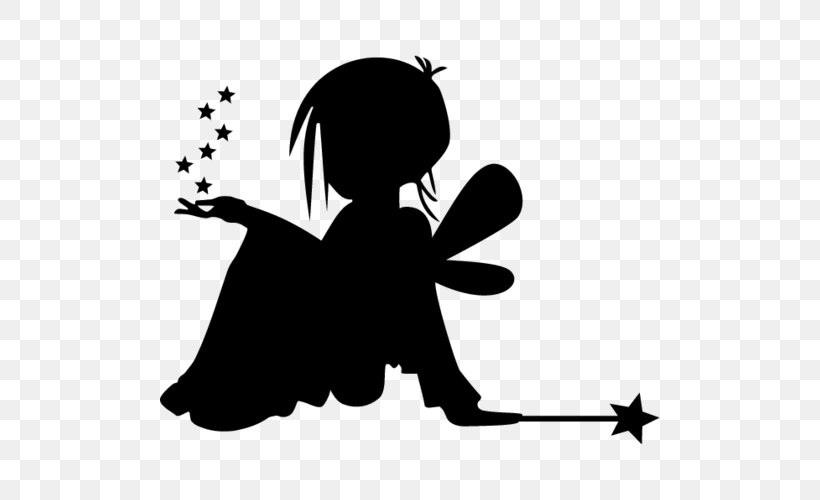 Tinker Bell Peter Pan Silhouette Fairy, PNG, 500x500px, Tinker Bell, Art, Artwork, Black, Black And White Download Free